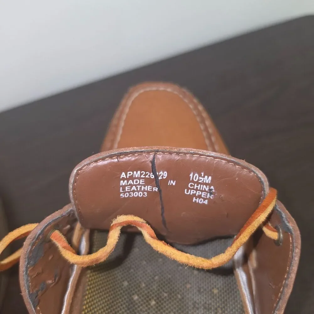 Rockport Genuine Handsewn Boat Shoes Men's 10.5M Brown Leather Moc Toe Casual